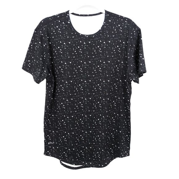 Bylt Performance Drop Cut Men's Small Shirt Workout Exercise Black White Speckle - Picture 1 of 7